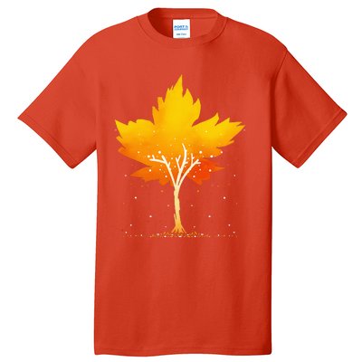 Maple Leaf Autumn Tree Orange Fall Leaves Season Tall T-Shirt