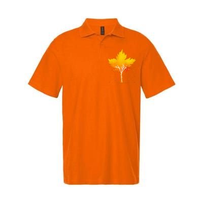 Maple Leaf Autumn Tree Orange Fall Leaves Season Softstyle Adult Sport Polo