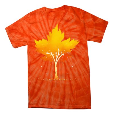 Maple Leaf Autumn Tree Orange Fall Leaves Season Tie-Dye T-Shirt