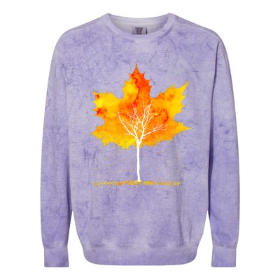 Maple Leaf Autumn Tree Orange Fall Leaves Season Colorblast Crewneck Sweatshirt