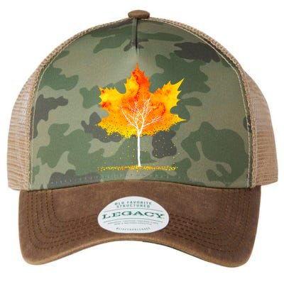 Maple Leaf Autumn Tree Orange Fall Leaves Season Legacy Tie Dye Trucker Hat