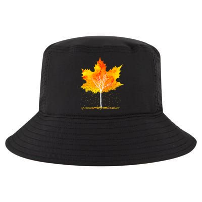 Maple Leaf Autumn Tree Orange Fall Leaves Season Cool Comfort Performance Bucket Hat