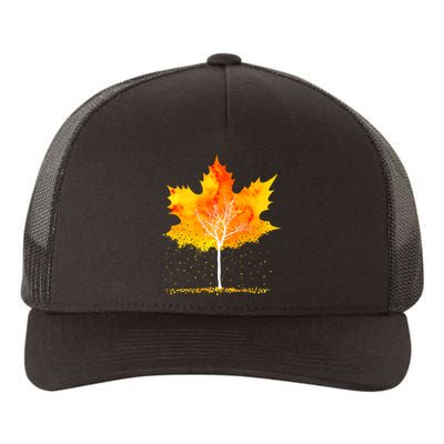 Maple Leaf Autumn Tree Orange Fall Leaves Season Yupoong Adult 5-Panel Trucker Hat