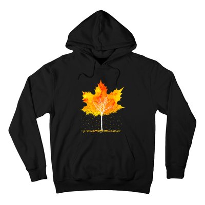 Maple Leaf Autumn Tree Orange Fall Leaves Season Hoodie