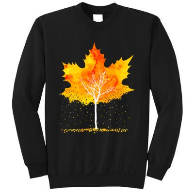 Maple Leaf Autumn Tree Orange Fall Leaves Season Sweatshirt