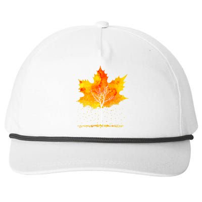 Maple Leaf Autumn Tree Orange Fall Leaves Season Snapback Five-Panel Rope Hat