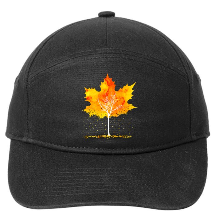 Maple Leaf Autumn Tree Orange Fall Leaves Season 7-Panel Snapback Hat