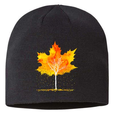 Maple Leaf Autumn Tree Orange Fall Leaves Season Sustainable Beanie