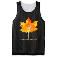 Maple Leaf Autumn Tree Orange Fall Leaves Season Mesh Reversible Basketball Jersey Tank