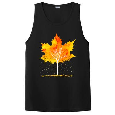 Maple Leaf Autumn Tree Orange Fall Leaves Season PosiCharge Competitor Tank