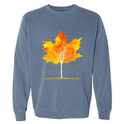 Maple Leaf Autumn Tree Orange Fall Leaves Season Garment-Dyed Sweatshirt