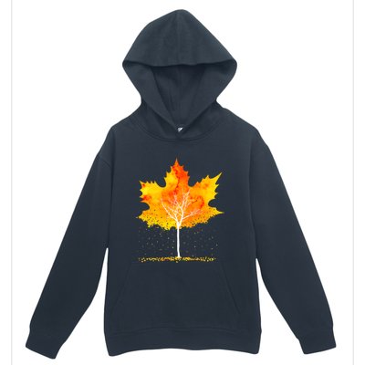 Maple Leaf Autumn Tree Orange Fall Leaves Season Urban Pullover Hoodie