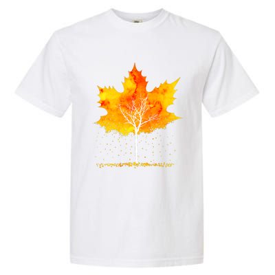 Maple Leaf Autumn Tree Orange Fall Leaves Season Garment-Dyed Heavyweight T-Shirt