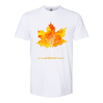 Maple Leaf Autumn Tree Orange Fall Leaves Season Softstyle CVC T-Shirt