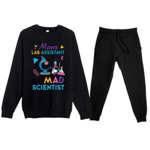 Mom Lab Assistant To The Mad Scientist Mom Lab Week Lab Tech Premium Crewneck Sweatsuit Set