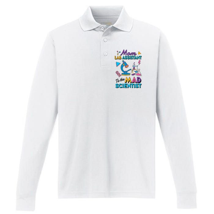 Mom Lab Assistant To The Mad Scientist Mom Lab Week Lab Tech Performance Long Sleeve Polo