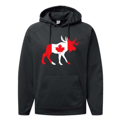 Maple Leaf Animal Canadian Flag Canada Performance Fleece Hoodie