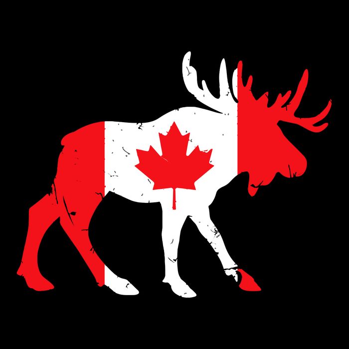 Maple Leaf Animal Canadian Flag Canada Cooling Performance Crew T-Shirt
