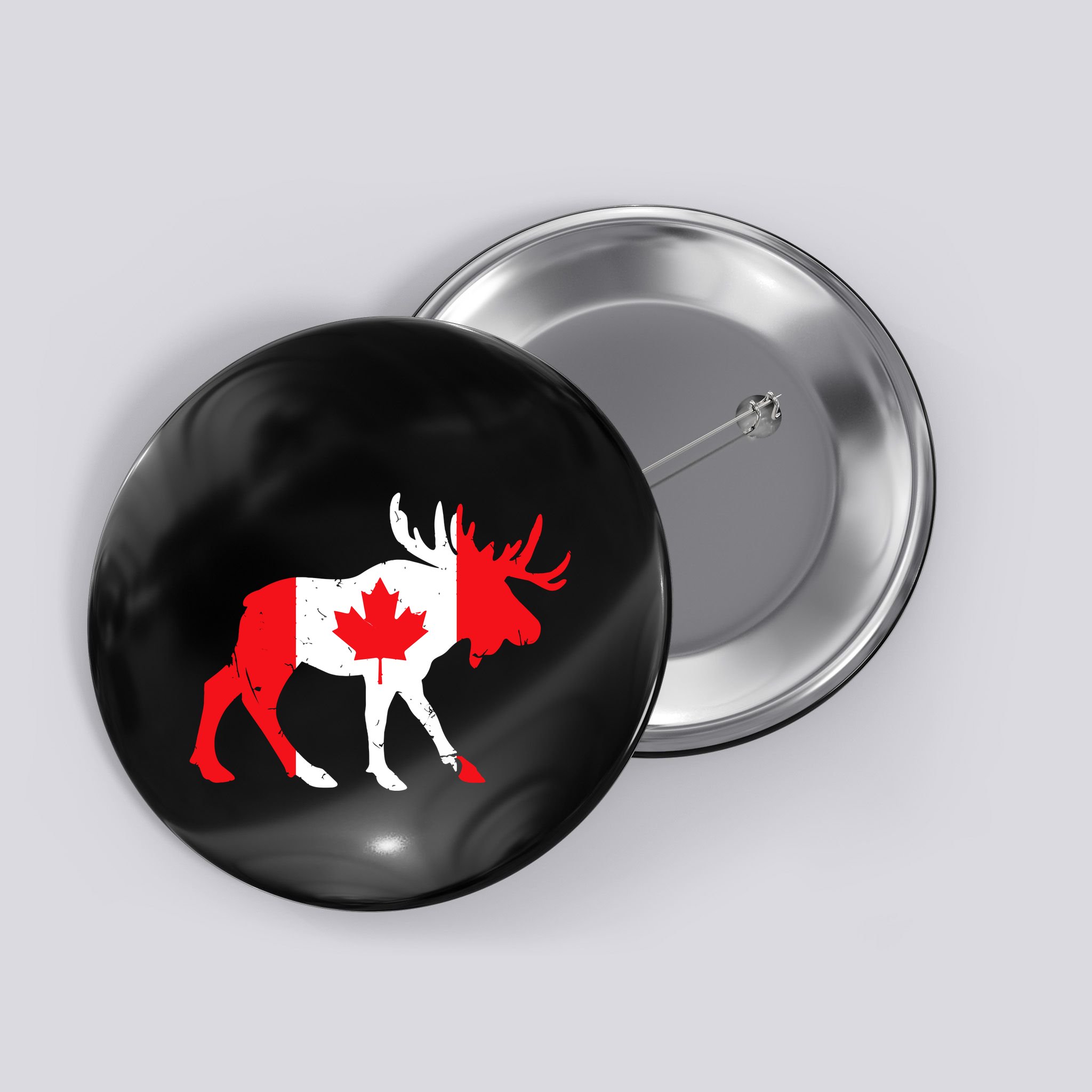 Maple Leaf Animal Canadian Flag Canada Button