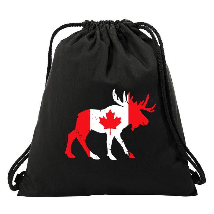 Maple Leaf Animal Canadian Flag Canada Drawstring Bag