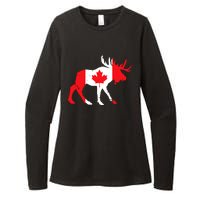 Maple Leaf Animal Canadian Flag Canada Womens CVC Long Sleeve Shirt