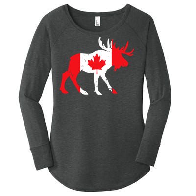 Maple Leaf Animal Canadian Flag Canada Women's Perfect Tri Tunic Long Sleeve Shirt