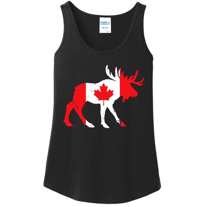 Maple Leaf Animal Canadian Flag Canada Ladies Essential Tank