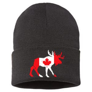 Maple Leaf Animal Canadian Flag Canada Sustainable Knit Beanie