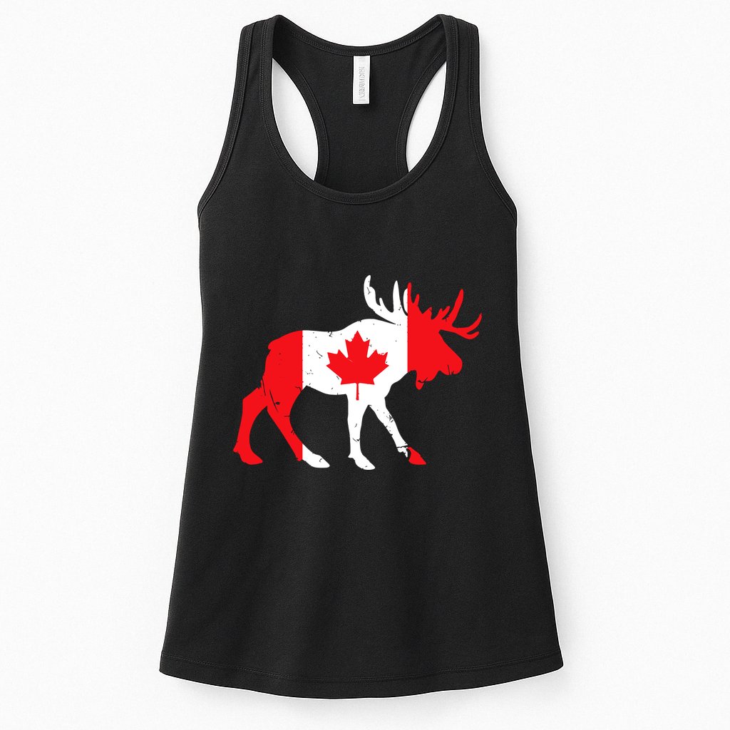 Maple Leaf Animal Canadian Flag Canada Womens Tank Top