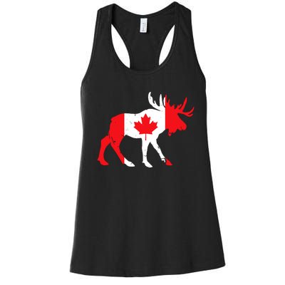 Maple Leaf Animal Canadian Flag Canada Women's Racerback Tank