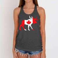 Maple Leaf Animal Canadian Flag Canada Women's Knotted Racerback Tank