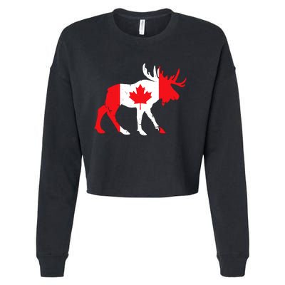 Maple Leaf Animal Canadian Flag Canada Cropped Pullover Crew