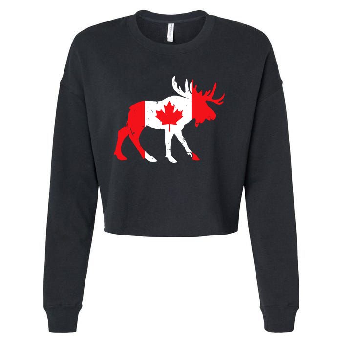 Maple Leaf Animal Canadian Flag Canada Cropped Pullover Crew