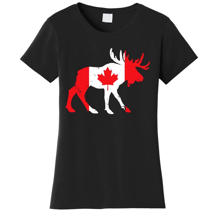 Maple Leaf Animal Canadian Flag Canada Women's T-Shirt