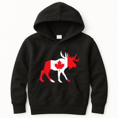 Maple Leaf Animal Canadian Flag Canada Kids Hoodie