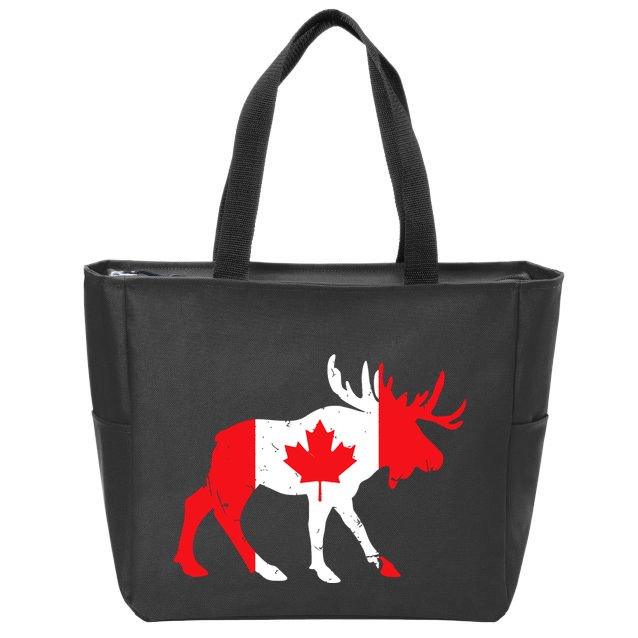 Maple Leaf Animal Canadian Flag Canada Zip Tote Bag