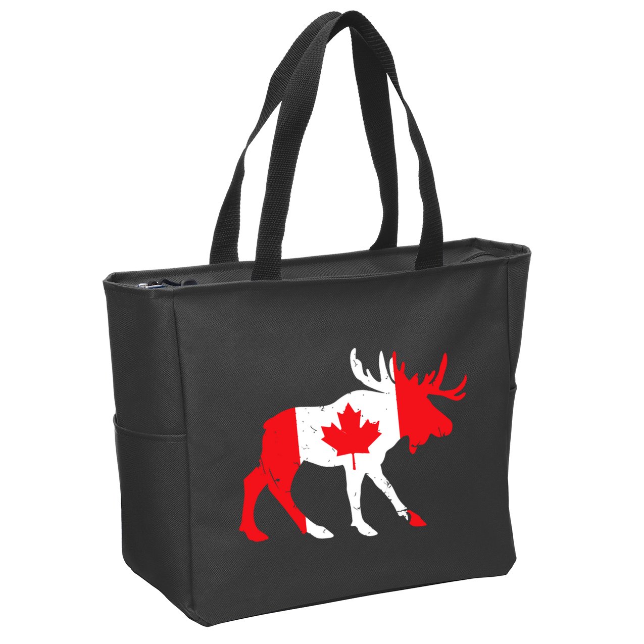 Maple Leaf Animal Canadian Flag Canada Zip Tote Bag