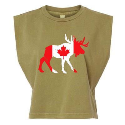 Maple Leaf Animal Canadian Flag Canada Garment-Dyed Women's Muscle Tee