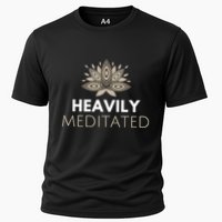 Meditating Lotus Asana Heavily Meditated Yoga Gift Cooling Performance Crew T-Shirt