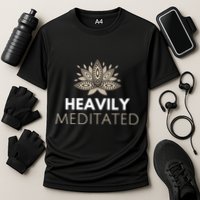 Meditating Lotus Asana Heavily Meditated Yoga Gift Cooling Performance Crew T-Shirt