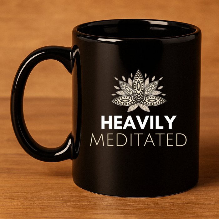Meditating Lotus Asana Heavily Meditated Yoga Gift 11oz C Handle Ceramic Mug