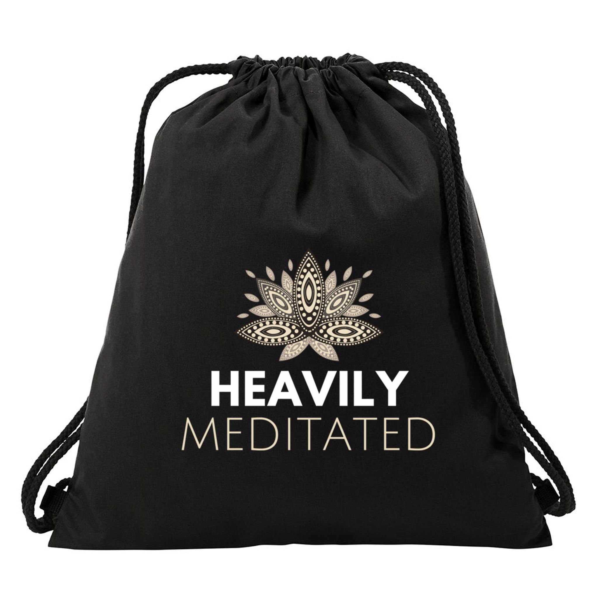 Meditating Lotus Asana Heavily Meditated Yoga Gift Drawstring Bag