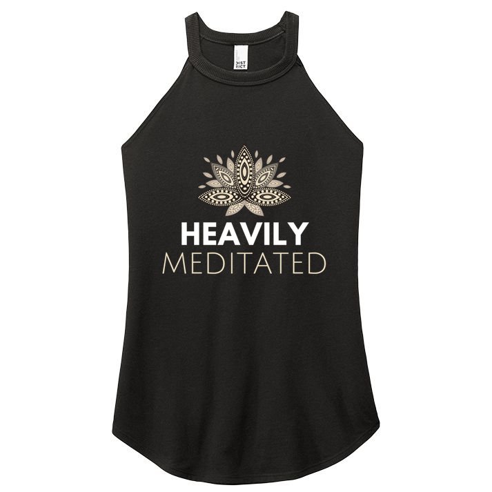 Meditating Lotus Asana Heavily Meditated Yoga Gift Women's Perfect Tri Rocker Tank