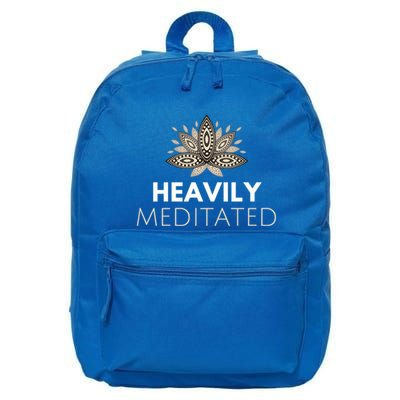 Meditating Lotus Asana Heavily Meditated Yoga Gift 16 in Basic Backpack