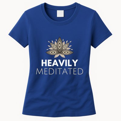 Meditating Lotus Asana Heavily Meditated Yoga Gift Womens T-Shirt