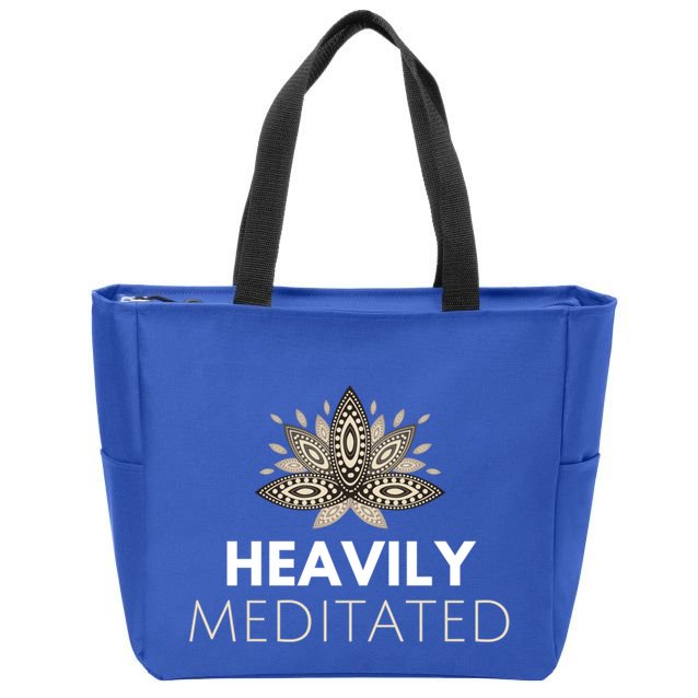 Meditating Lotus Asana Heavily Meditated Yoga Gift Zip Tote Bag