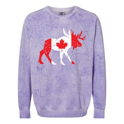 Maple Leaf Animal Canadian Flag Canada Colorblast Crewneck Sweatshirt