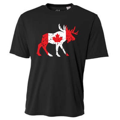 Maple Leaf Animal Canadian Flag Canada Cooling Performance Crew T-Shirt