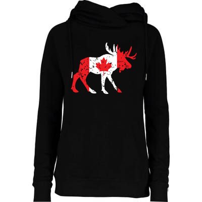 Maple Leaf Animal Canadian Flag Canada Womens Funnel Neck Pullover Hood