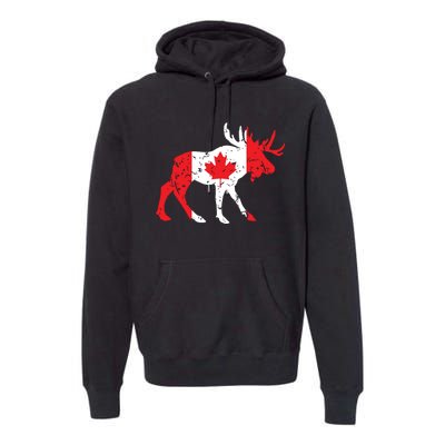 Maple Leaf Animal Canadian Flag Canada Premium Hoodie